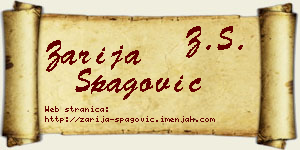 Zarija Špagović vizit kartica